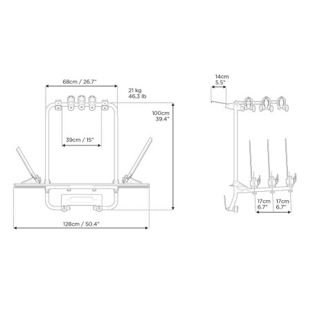 MENABO SHADOW Porte-Vélos sur hayon pour VW CADDY 5 (3 Vélos)