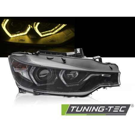 PHARES ANGEL EYES JAUNE LED DRL NOIR pour BMW F30/F31 11-15 PHARES ANGEL EYES JAUNE LED DRL NOIR pour BMW F30/F31 11-15