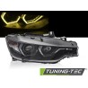 PHARES ANGEL EYES JAUNE LED DRL NOIR pour BMW F30/F31 11-15 PHARES ANGEL EYES JAUNE LED DRL NOIR pour BMW F30/F31 11-15