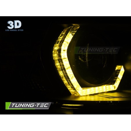 Phares Angel Eyes jaunes LED DRL chrome pour BMW F30/F31 11-15 Phares Angel Eyes jaunes LED DRL chrome pour BMW F30/F31 11-15