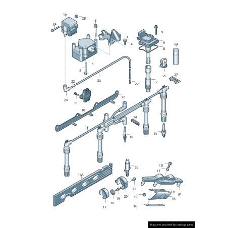 Bobine d'allumage avec connecteur de bougie 1.8T Original VW Audi Bougie 06A905115D