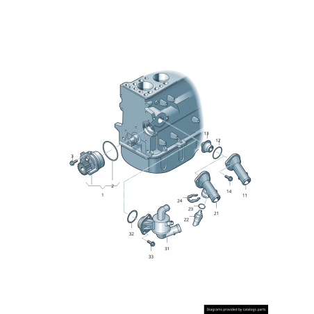 Boîtier de Thermostat Original VW Audi Seat Skoda 03L121111AL Boîtier de Thermostat Original VW Audi Seat Skoda 03L121111AL