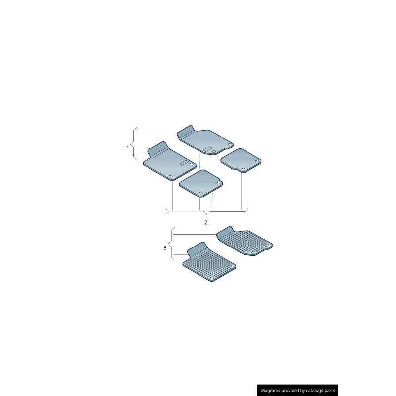Tapis de Sol en Caoutchouc Avant Audi TTS (8S) Noir Tout Temps