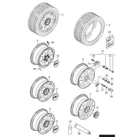 Cache moyeu de roue Audi A6 (4B) Allroad - Capuchon de jante tuning