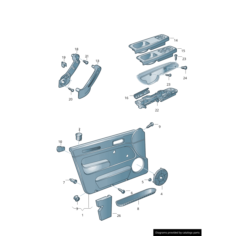 Poignée de porte intérieure conducteur (Golf 4 IV, Bora)