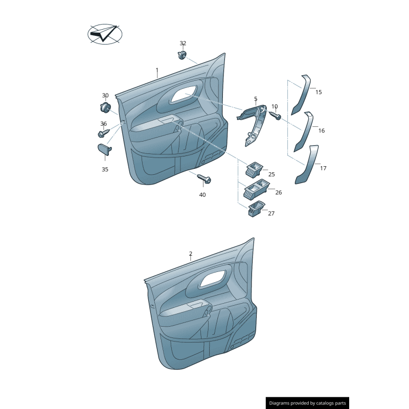 Ensemble de Clips de Fixation Original VW Audi Seat 8x22x31 Noir Titane