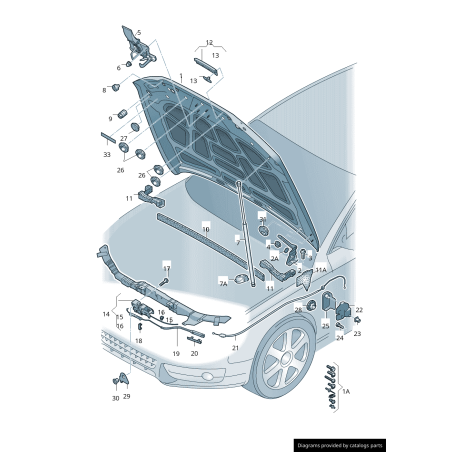 Serrure Capot Moteur Original Audi A4 A5 Q5 R8 avec Microswitch