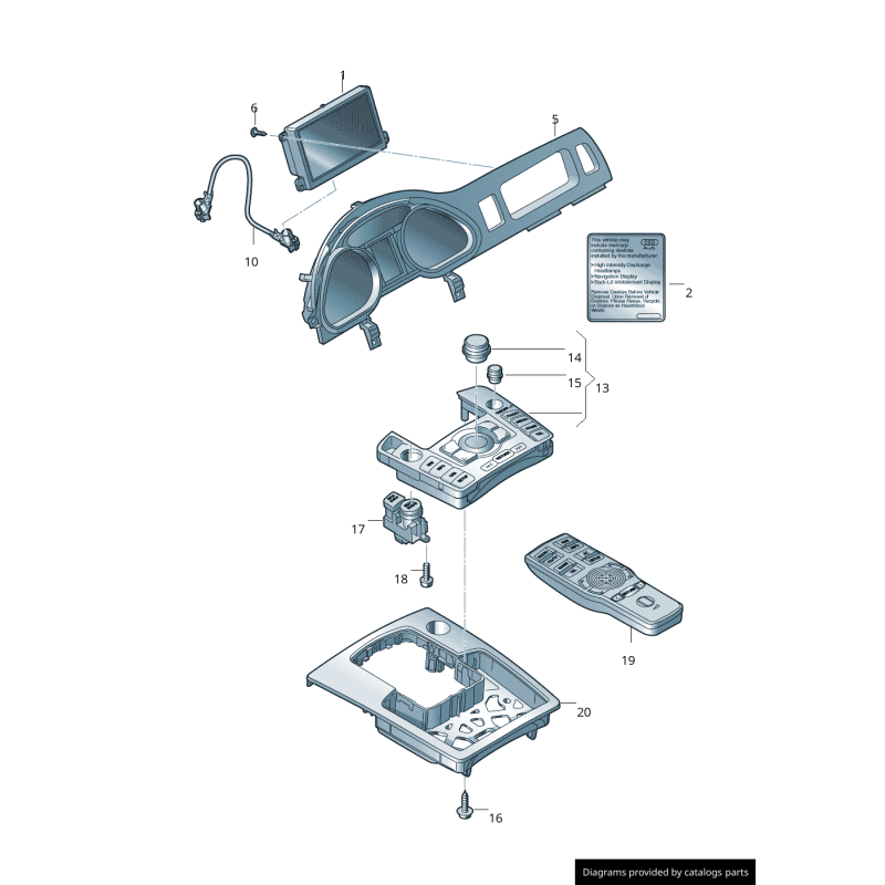 Bouton de démarrage sans clé Audi Q7 (4L) Bouton de démarrage sans clé Audi Q7 (4L)