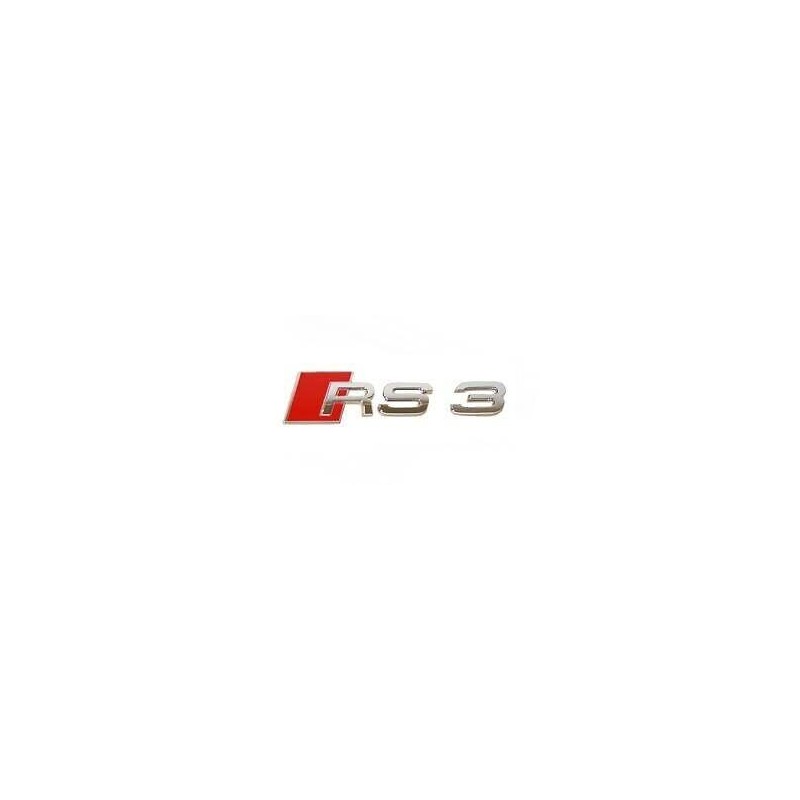 Emblème Chromé/Rouge RS3 Original Audi A3 8P 8V pour Coffre