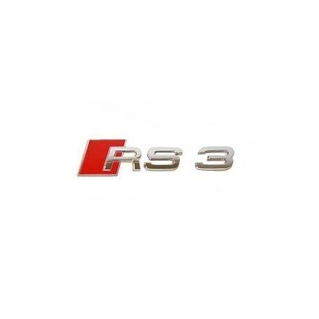 Emblème Chromé/Rouge RS3 Original Audi A3 8P 8V pour Coffre Emblème Chromé/Rouge RS3 Original Audi A3 8P 8V pour Coffre