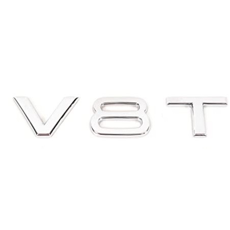 Emblème Chromé Audi V8T Original pour Aile Emblème Chromé Audi V8T Original pour Aile