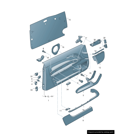 Accoudoir avant gauche pour porte conducteur Audi A3 (8P) 2 portes noir