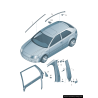 Cache-pilier gauche noir pour Audi A3 (8P) Sportback Cache-pilier gauche noir pour Audi A3 (8P) Sportback