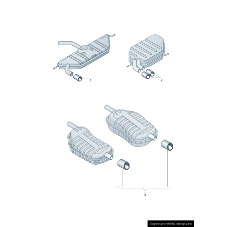 Ensemble d'embouts d'échappement sport gauche & droite Original Audi A4 B9 8W Chromé
