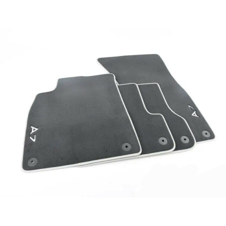 Ensemble de Tapis de Sol Premium Original Audi A7 Avant + Arrière Noir Velours