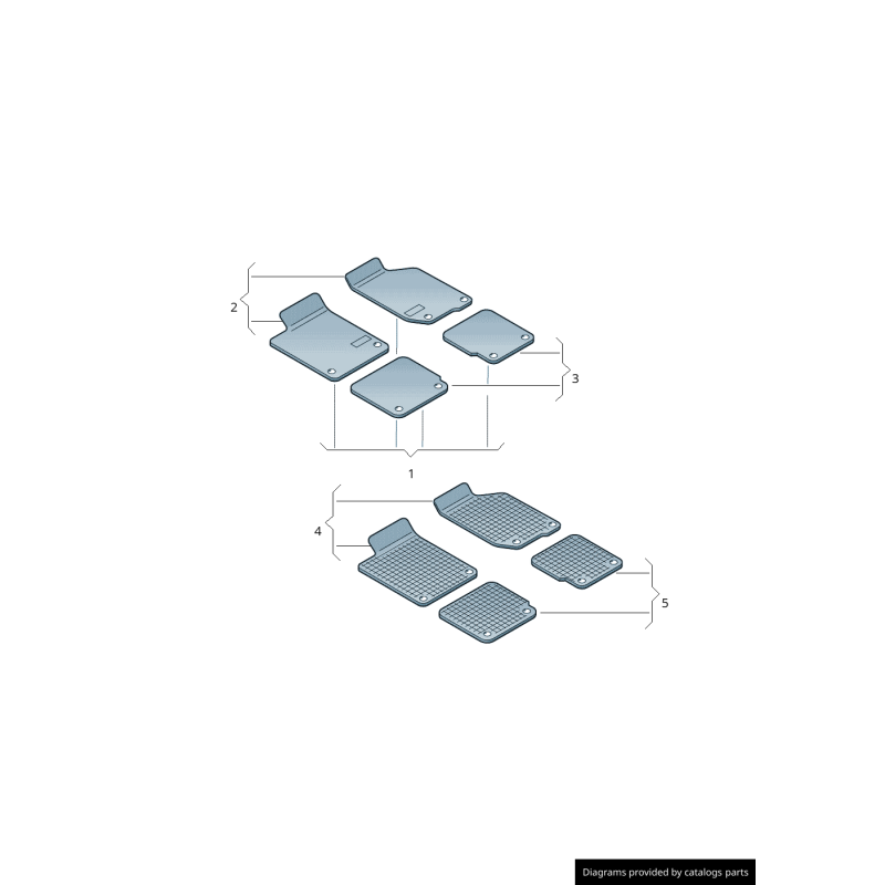 Tapis de Sol en Caoutchouc Avant Audi RSQ8 Noir