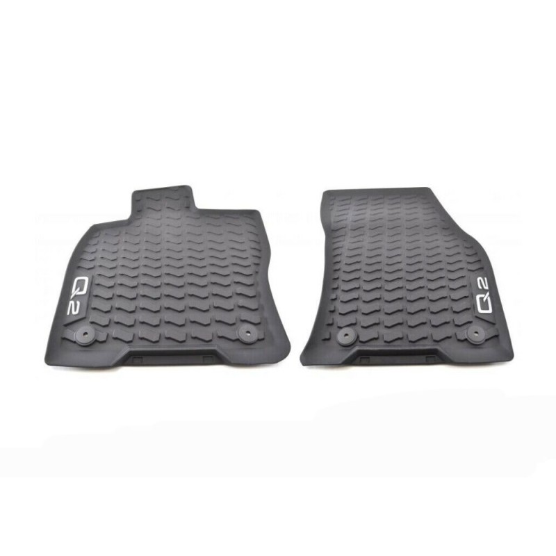 Tapis de Sol en Caoutchouc Tout Temps Audi Q2 Avant 2 Pièces Noir