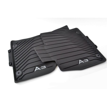 Tapis de sol en caoutchouc avant Audi A3 (8V) noir avec logo clair