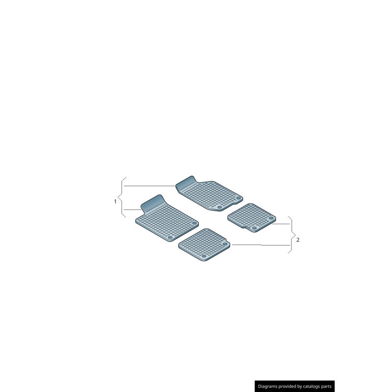 Tapis de sol en caoutchouc avant Audi RS3 (8V) noir - Lot de 2 tapis toutes saisons 8V6061221041