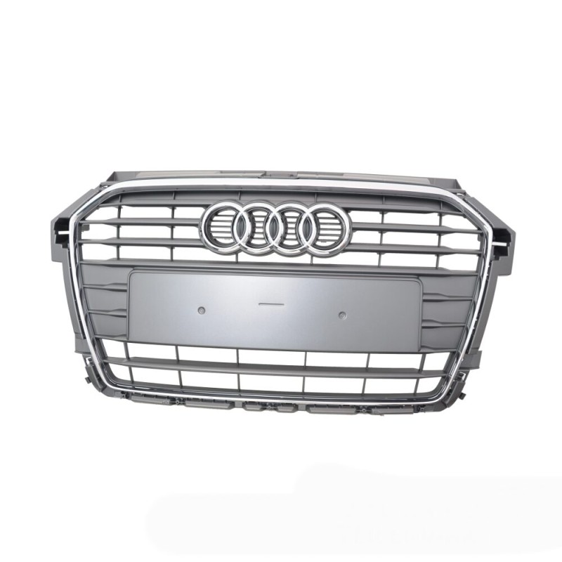 Grille avant Audi A1 (8X) restylée en gris pierre et chrome Grille avant Audi A1 (8X) restylée en gris pierre et chrome