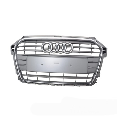 Grille avant Audi A1 (8X) restylée en gris pierre et chrome Grille avant Audi A1 (8X) restylée en gris pierre et chrome