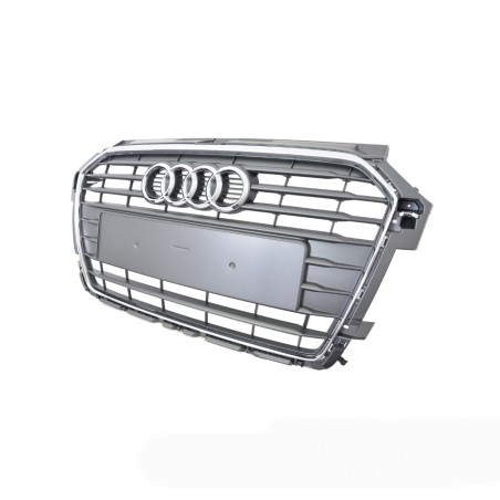 Grille avant Audi A1 (8X) restylée en gris pierre et chrome Grille avant Audi A1 (8X) restylée en gris pierre et chrome