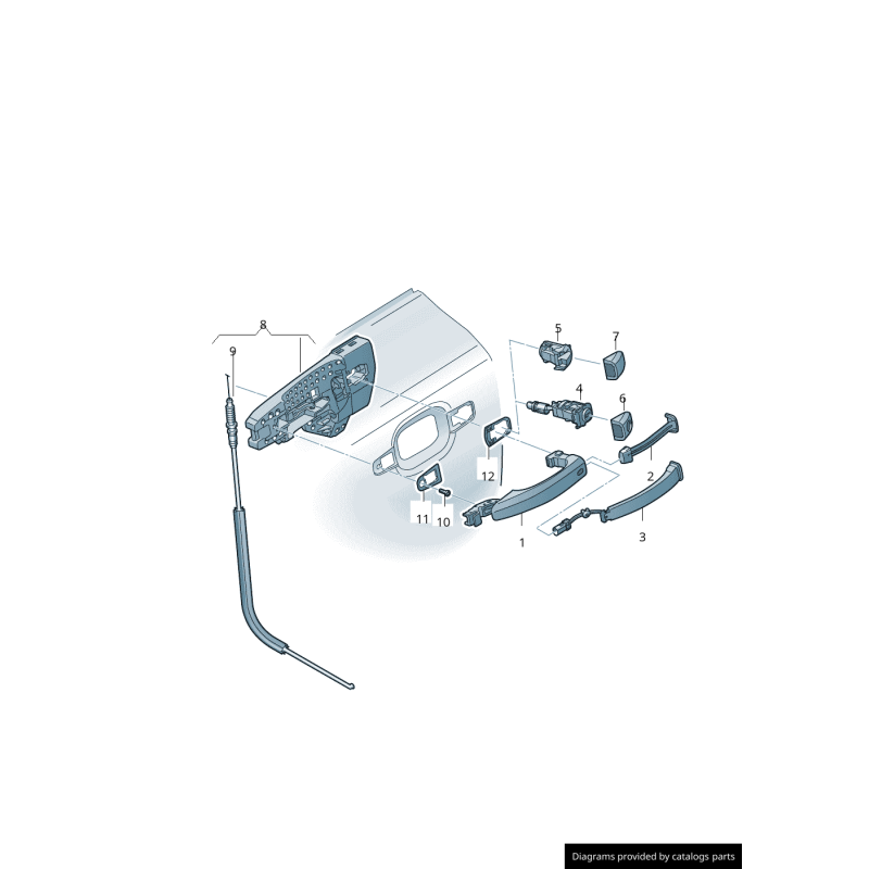 Câble d'ouverture de porte Audi d'origine 4H0837099B