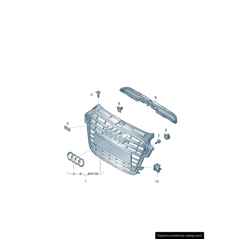 Emblème Avant Chromé Audi S1 pour Calandre Emblème Avant Chromé Audi S1 pour Calandre