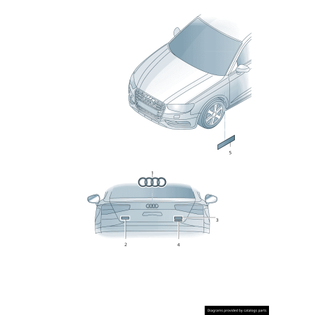 Emblème Logo Chromé Audi Original pour Coffre et Capot Emblème Logo Chromé Audi Original pour Coffre et Capot