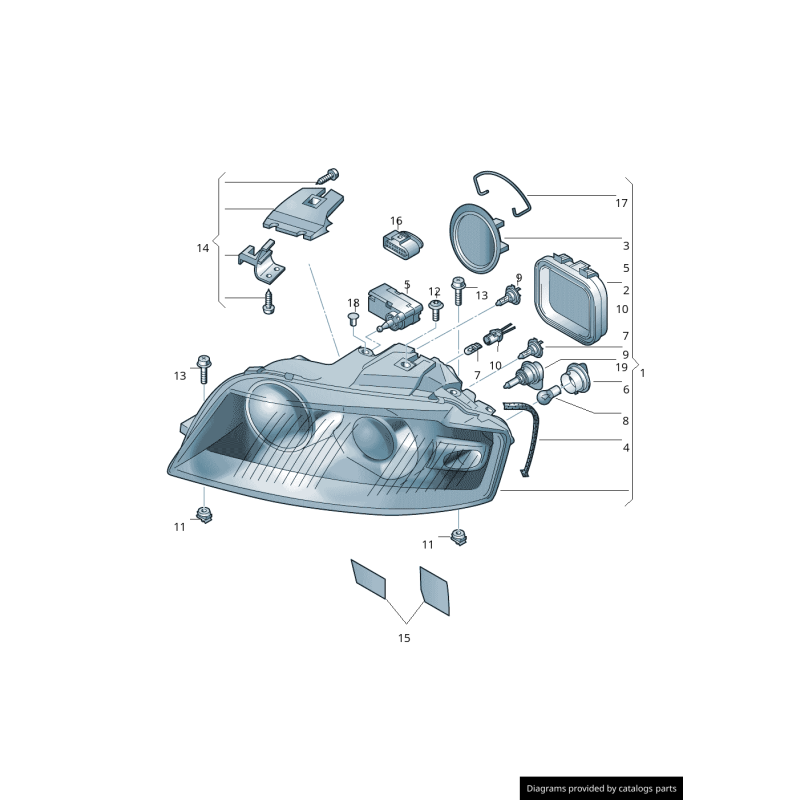 Cache de protection pour phare avant Audi A3 (8P)