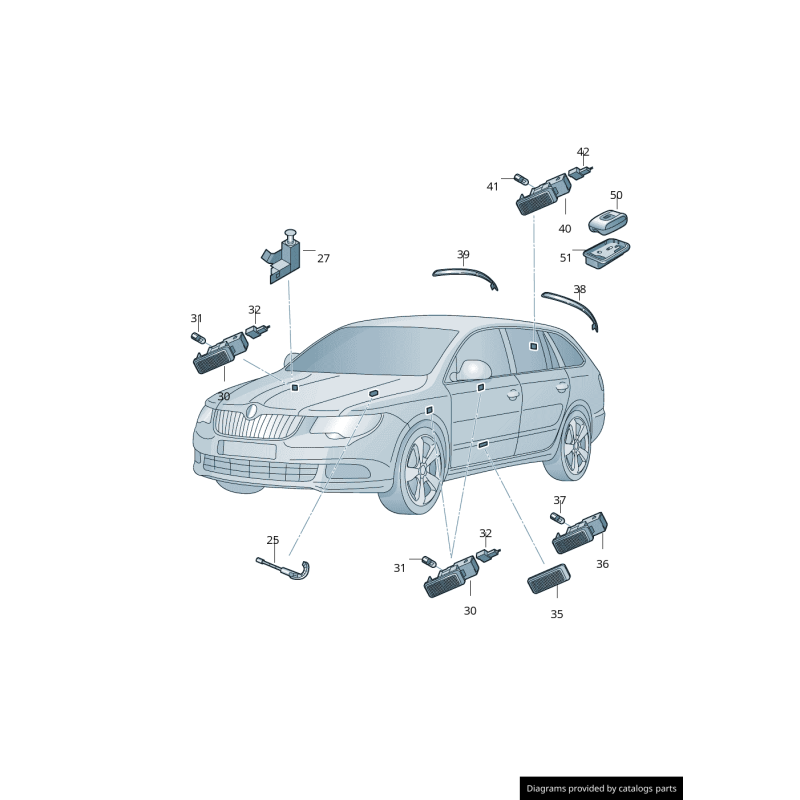 Éclairage LED de Coffre Blanc Original Audi 8J0947409B