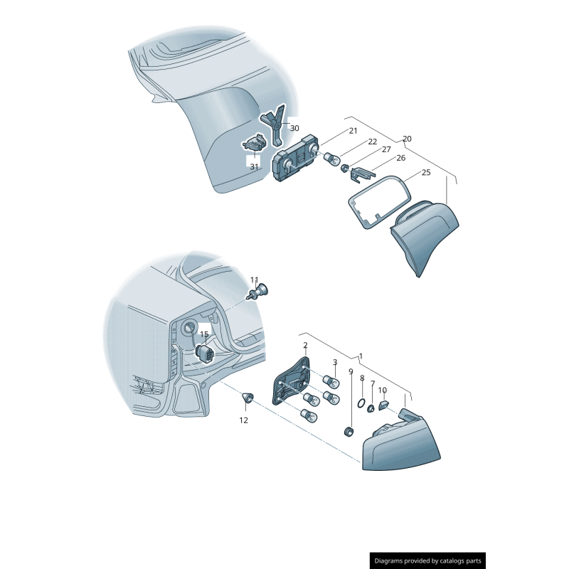 Porte-lampe arrière gauche extérieur pour Audi A4 Avant (B7 8E) 8E9945257B