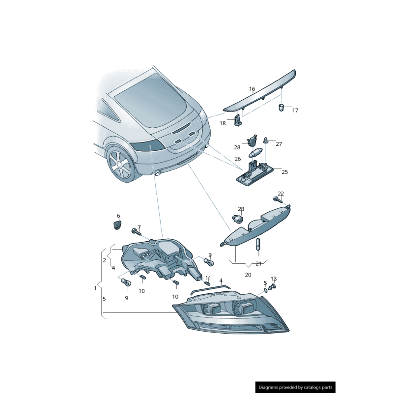 Support de Feu Arrière Gauche Audi TT (8J)
