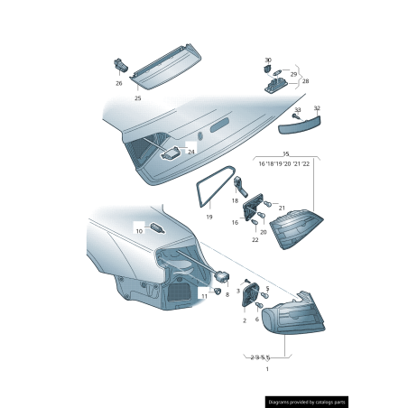 Support de Feu Arrière Droit Intérieur pour Audi A4 (B8 8K) Limousine Support de Feu Arrière Droit Intérieur pour Audi A4 (B8 8K) Limousine