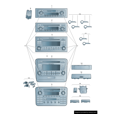 Outil de Déverrouillage pour Radio, Changeur CD, Interface AMI Original Audi Outil de Déverrouillage pour Radio, Changeur CD, Interface AMI Original Audi