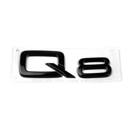 Emblème Audi Q8 Logo Autocollant Blackline Édition Noire Brillant Emblème Audi Q8 Logo Autocollant Blackline Édition Noire Brillant