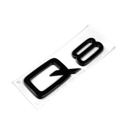 Emblème Audi Q8 Logo Autocollant Blackline Édition Noire Brillant Emblème Audi Q8 Logo Autocollant Blackline Édition Noire Brillant
