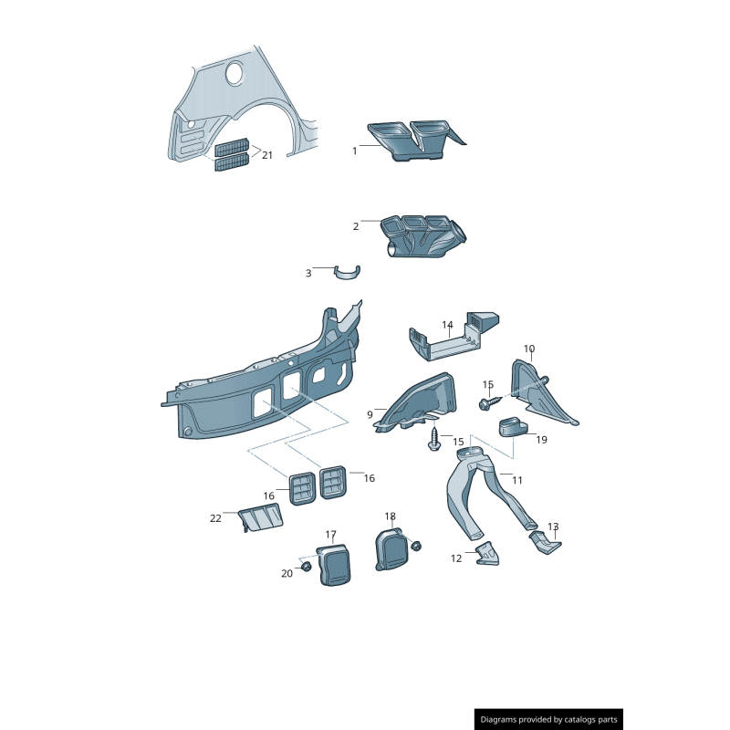 Grille de Ventilation Originale VW pour Coffre