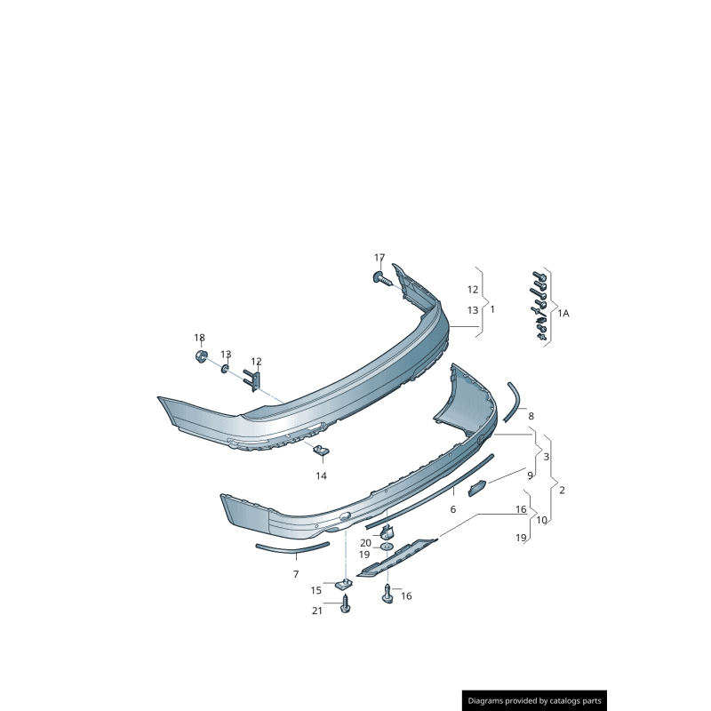 Cache de fermeture central pour attelage remorque Audi Q7 (4L) Facelift