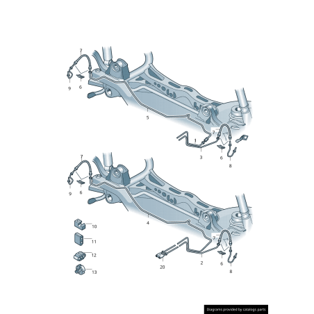 Durite de frein arrière d'origine VW Audi Seat Skoda 1K0611775C