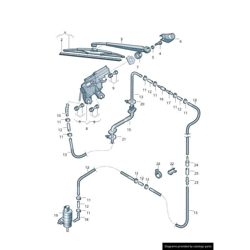 Cache pour bras d'essuie-glace arrière Audi A3 8P A4 8E Avant 8E9955205C