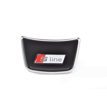 Cache central Audi S-Line pour volant sport intérieur noir / chrome Cache central Audi S-Line pour volant sport intérieur noir / chrome