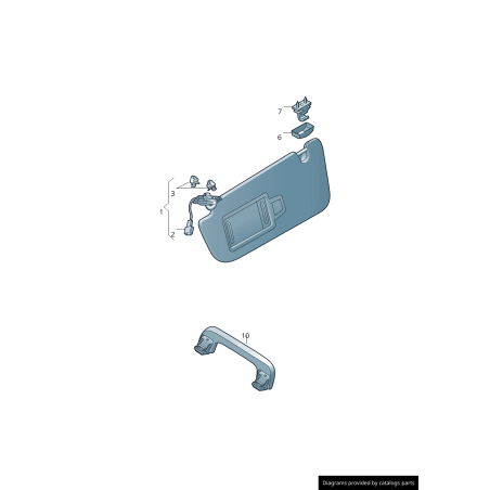 Support pour pare-soleil intérieur Audi A3 A4 A5 Q3 Q5 Argent Lunaire Support pour pare-soleil intérieur Audi A3 A4 A5 Q3 Q5 Argent Lunaire