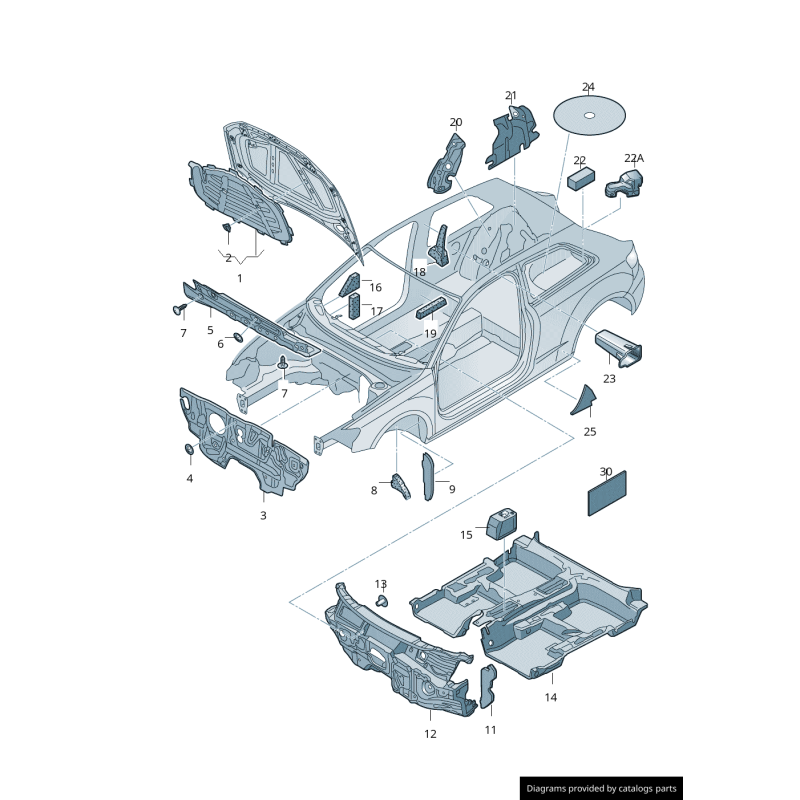Matelas d'Isolation Capot Moteur Audi A3 S3 8V Original 8V0863825