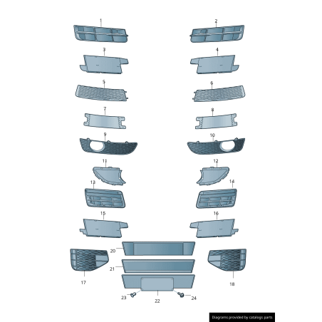 Grille De Ventilation, Pare-Chocs - VAG - référence OEM: 4L0807682B01C Grille De Ventilation, Pare-Chocs - VAG - référence OEM: 4L0807682B01C