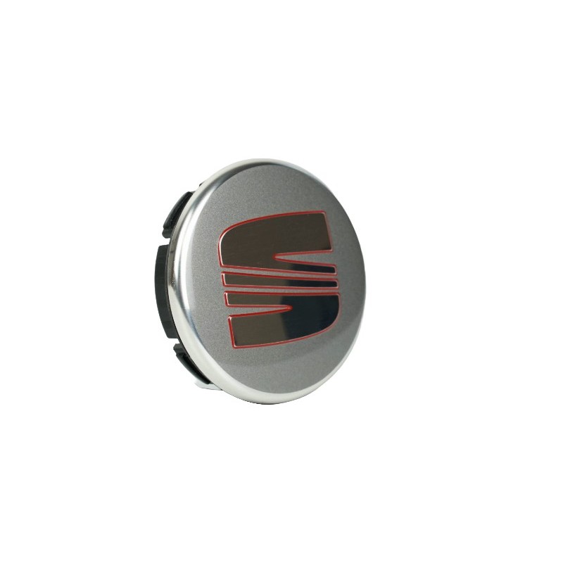 Cache moyeu d'origine argent et rouge pour jante