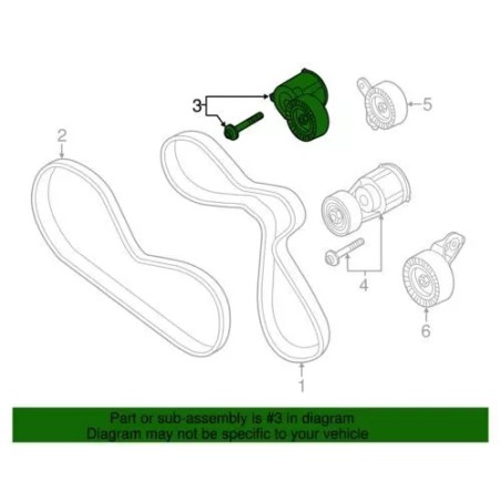 Tendeur de Courroie Trapézoïdale Audi 2.5 TFSI 5-Cylindres Tendeur de Courroie Trapézoïdale Audi 2.5 TFSI 5-Cylindres