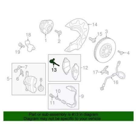 Capteur d'usure des plaquettes de frein Audi Original 8V0615437 Capteur d'usure des plaquettes de frein Audi Original 8V0615437