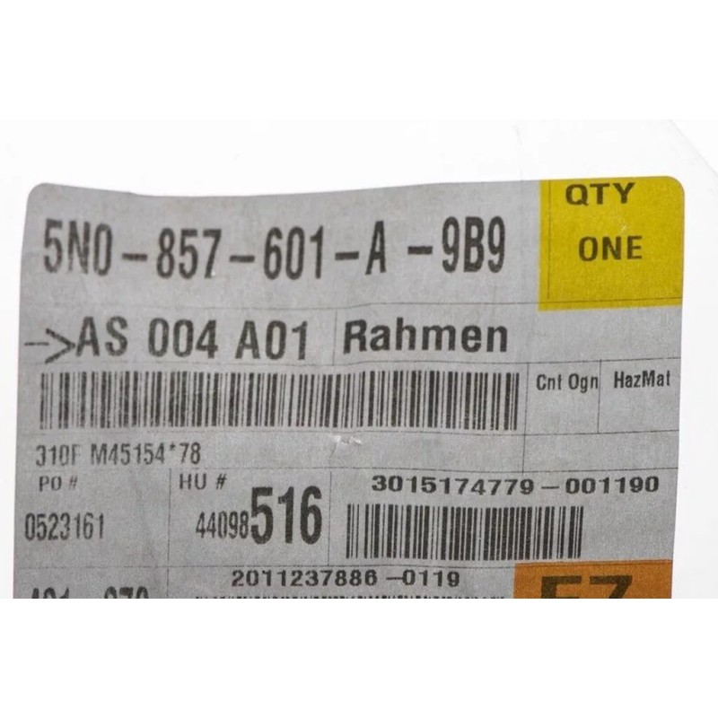 Cadre de Rétroviseur Intérieur Gauche VW en Noir Satiné