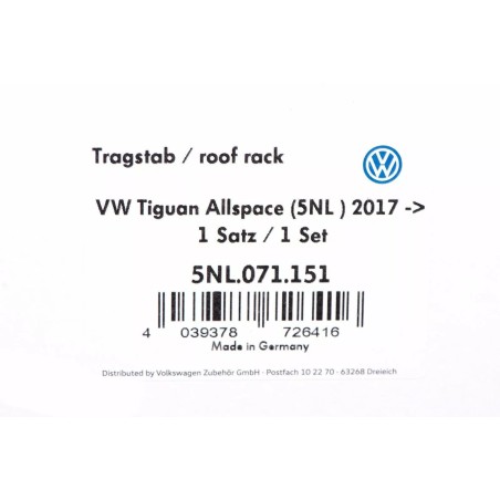Barres de Toit Originales VW Tiguan Allspace T-Nut 5NL071151